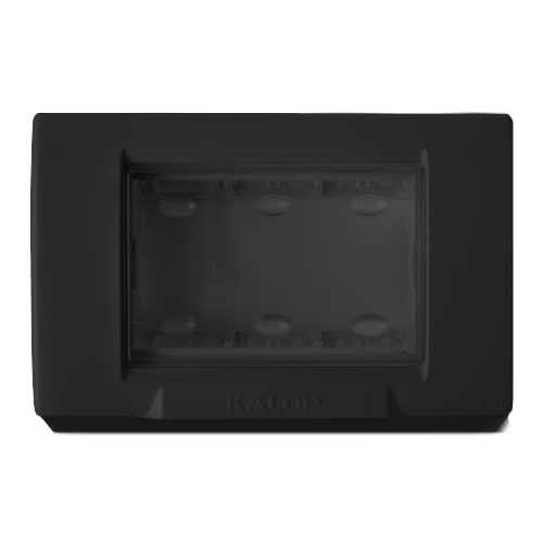 Caja 3 módulos con membrana negro IP55